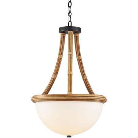 A large image of the Currey and Company 9000-1103 Natural / Frosted White / Satin Black
