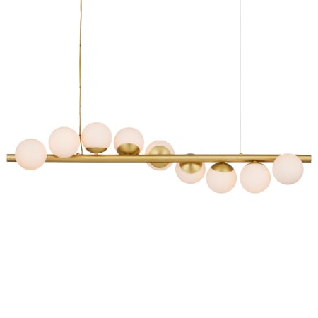 A large image of the Currey and Company 9000-1172 Brushed Brass / White