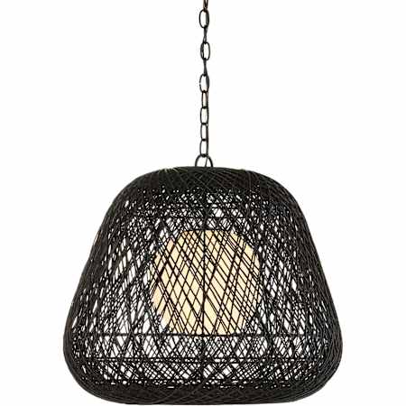 A large image of the Currey and Company 9000-1243 Black / Satin Black / White