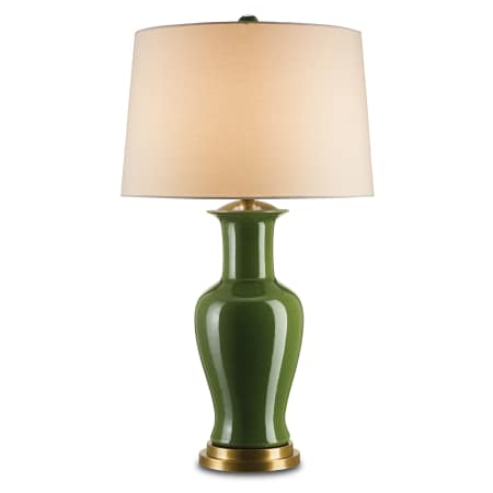 A large image of the Currey and Company 6747 Emerald Crackle / Brass