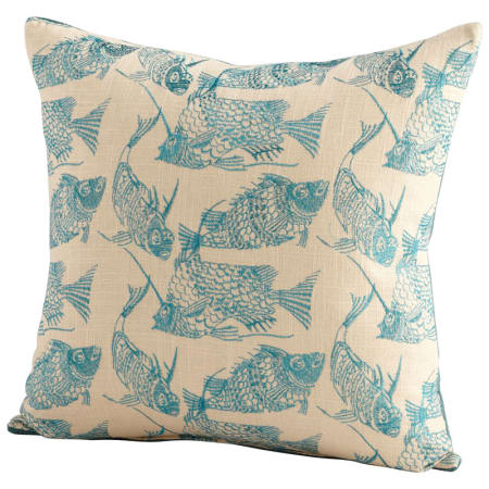 A large image of the Cyan Design Angler Pillow Turquoise / White