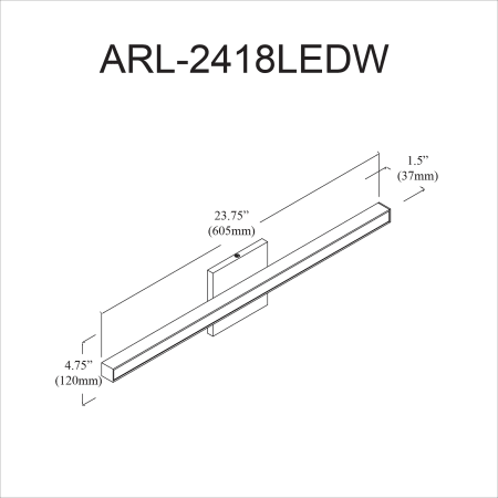 A large image of the Dainolite ARL-2418LEDW Alternate Image