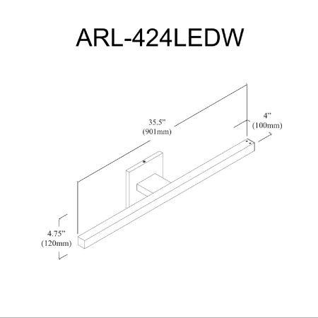 A large image of the Dainolite ARL-424LEDW Alternate Image