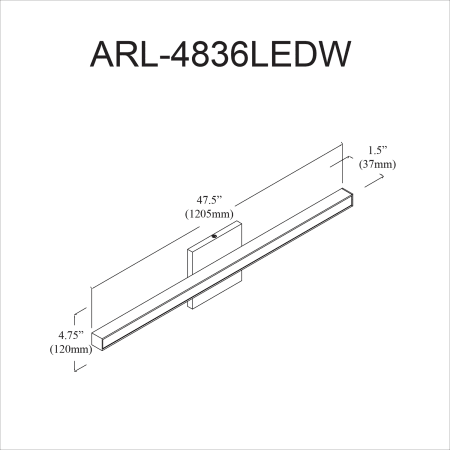 A large image of the Dainolite ARL-4836LEDW Alternate Image