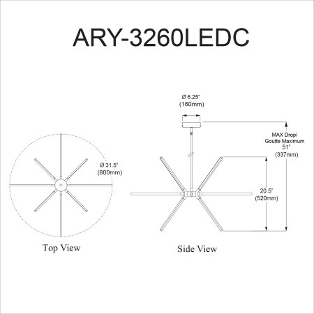 A large image of the Dainolite ARY-3260LEDC Alternate Image