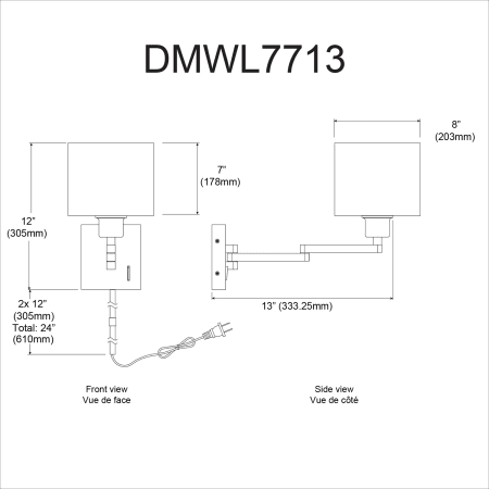 A large image of the Dainolite DMWL7713-SC Alternate Image