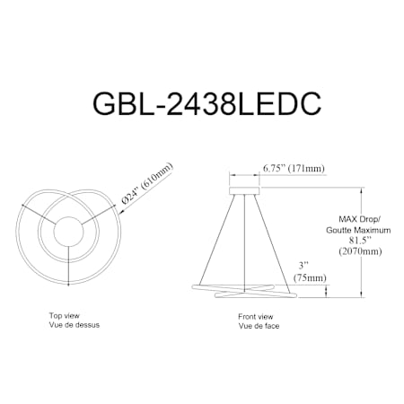 A large image of the Dainolite GBL-2438LEDC Alternate Image