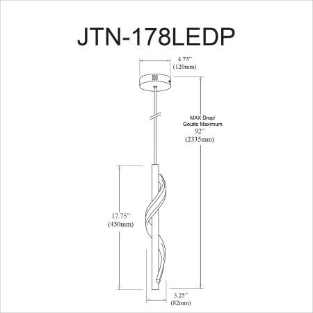 A large image of the Dainolite JTN-178LEDP Alternate Image