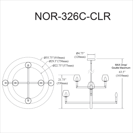 A large image of the Dainolite NOR-326C-CLR Alternate Image