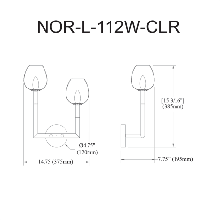 A large image of the Dainolite NOR-L-112W-CLR Alternate Image