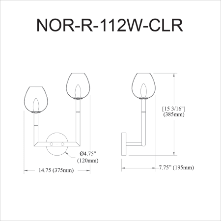 A large image of the Dainolite NOR-R-112W-CLR Alternate Image