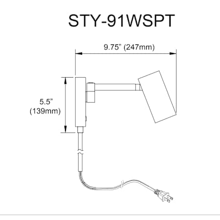 A large image of the Dainolite STY-91WSPT-MW Alternate Image