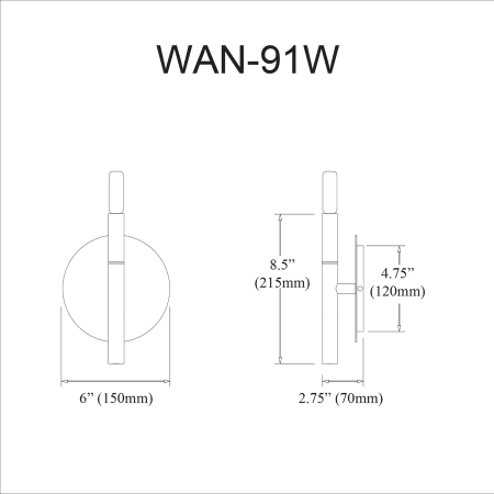 A large image of the Dainolite WAN-91W Alternate Image