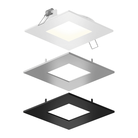 A large image of the DALS Lighting SPN6SQ-CC-3T White / Satin Nickel / Black