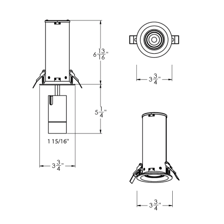 A large image of the DALS Lighting MFD03-3K DALS Lighting MFD03 Line Drawing
