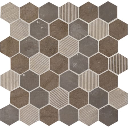 A large image of the Daltile L2HEXMSP Sormonne Blend