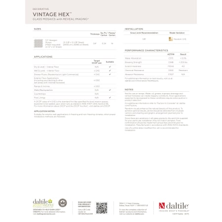 A large image of the Daltile VH15HEXP Alternate View
