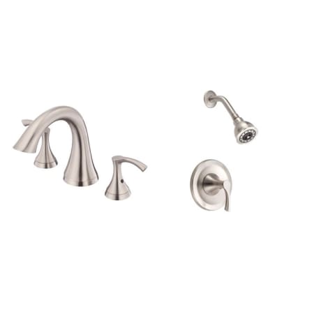 A large image of the Danze Antioch Faucet and Shower Bundle 1 Brushed Nickel