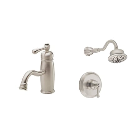 A large image of the Danze Opulence Faucet and Shower Bundle 1 Brushed Nickel