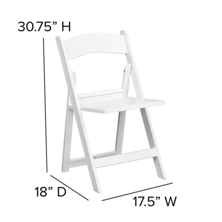 A large image of the Delacora FF-LE-L-FOLDING-CHAIRS Dimensions