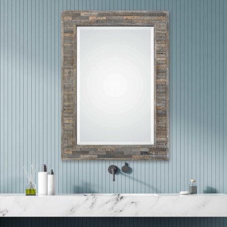 Delacora W00428 Distressed Charcoal Blue Coastal Rustic