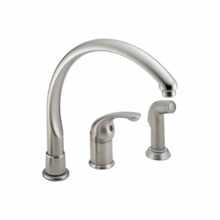 Delta 172-SSWF Stainless Steel Single Handle Kitchen Faucet with Side