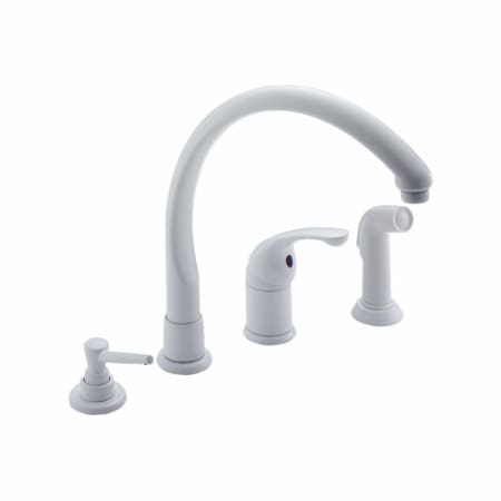 Delta 174-WHWF White Single Handle Kitchen Faucet with ...
