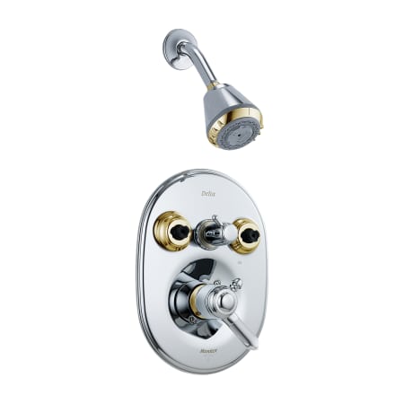 A large image of the Delta T18230-CB Chrome / Polished Brass