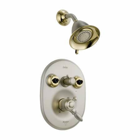 A large image of the Delta T18255-NP Pearl Nickel / Polished Brass