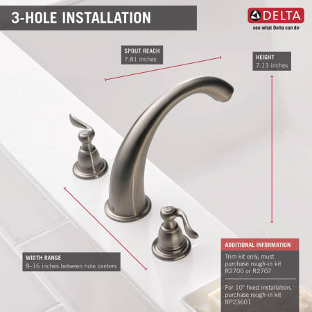 Delta BT2796 Chrome Windemere Roman Tub Faucet Trim - Less Rough In ...