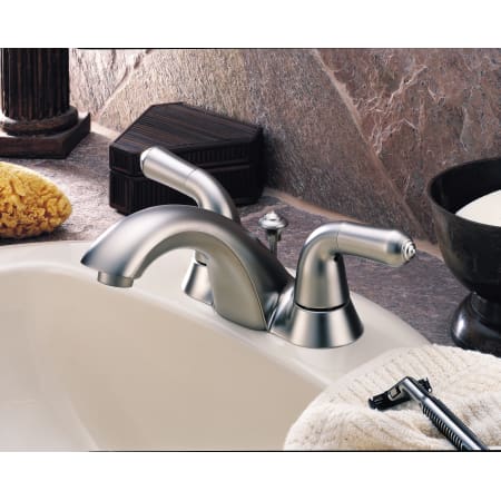 Delta 2530 Lhp Chrome Double Handle Centerset Bathroom Faucet Less