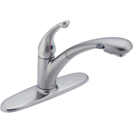 Delta 470-ARWE-DST Arctic Stainless Signature Pull-Out Kitchen Faucet ...