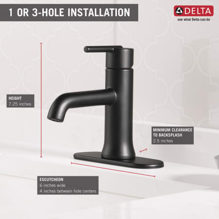 Delta 559lf Bllpu Matte Black Trinsic Single Hole Bathroom