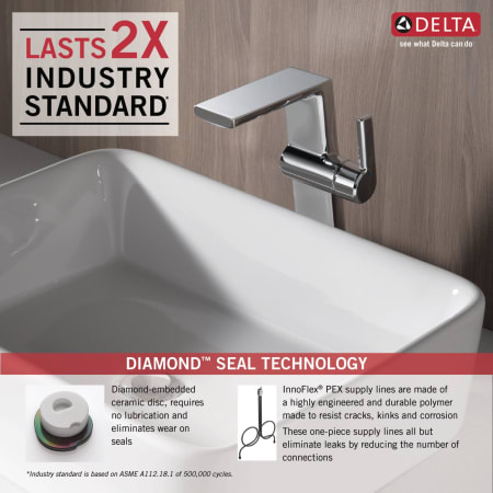 Delta 799 Pn Dst Brilliance Polished Nickel Pivotal 1 2 Gpm Single Hole Vessel Bathroom Faucet Faucetdirect Com