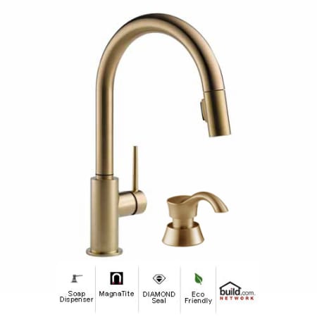 A large image of the Delta 9159-DST-SD Champagne Bronze
