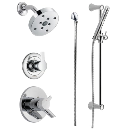 Delta Dss Compel 1701 Chrome Monitor 17 Series Dual Function Pressure Balanced Shower System With Integrated Volume Control Shower Head And Hand Shower Includes Rough In Valves Faucet Com