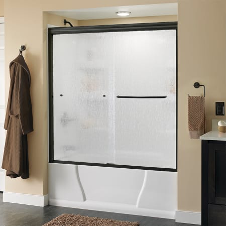 Delta Sd3927420 Bronze Classic 60 Wide Sliding Semi Frameless Tub