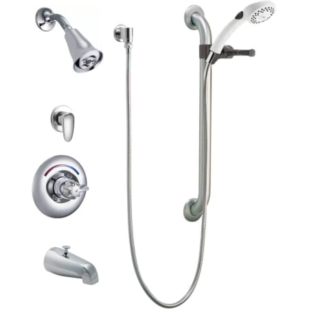 delta commercial shower system tub balanced diverter handshower pressure less slide bar head rough showers