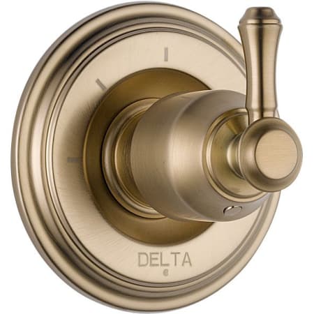 A large image of the Delta T11897-LHP Champagne Bronze Finish with Metal Lever Handle