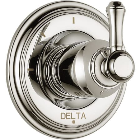 A large image of the Delta T11897-LHP Polished Nickel Finish with Metal Lever Handle