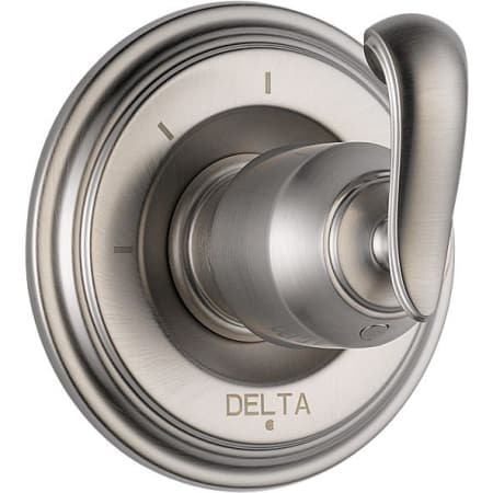 A large image of the Delta T11897-LHP Stainless Finish with French Curve Handle