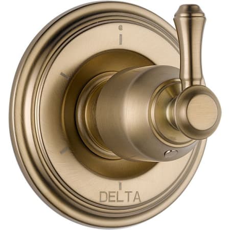 A large image of the Delta T11997-LHP Champagne Bronze Finish with Metal Lever Handle