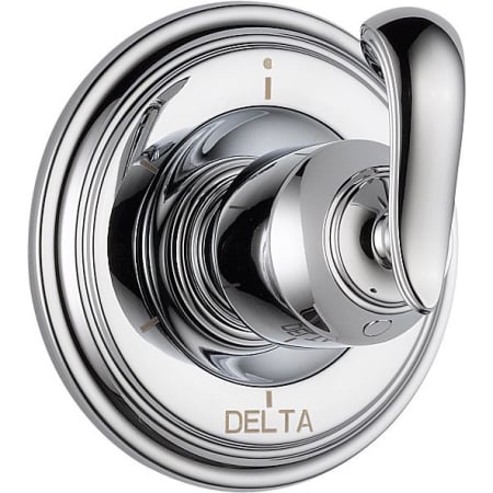 A large image of the Delta T11997-LHP Chrome Finish with French Curve Handle