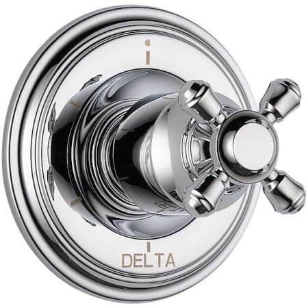 A large image of the Delta T11997-LHP Chrome Finish with Metal Cross Handle