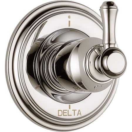 A large image of the Delta T11997-LHP Polished Nickel Finish with Metal Lever Handle