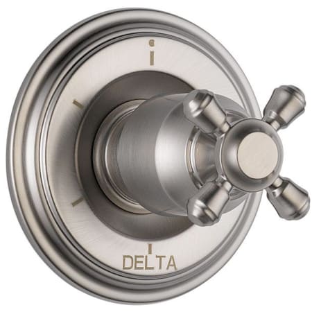 A large image of the Delta T11997-LHP Stainless Finish with Metal Cross Handle