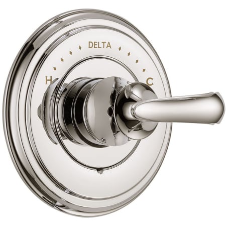 A large image of the Delta T14097-LHP Polished Nickel Finish with French Curve Handle