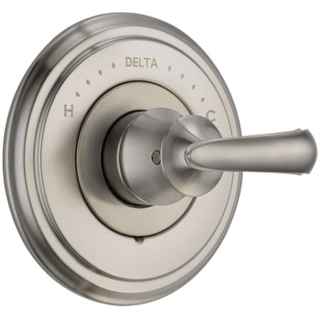 A large image of the Delta T14097-LHP Stainless Finish with French Curve Handle