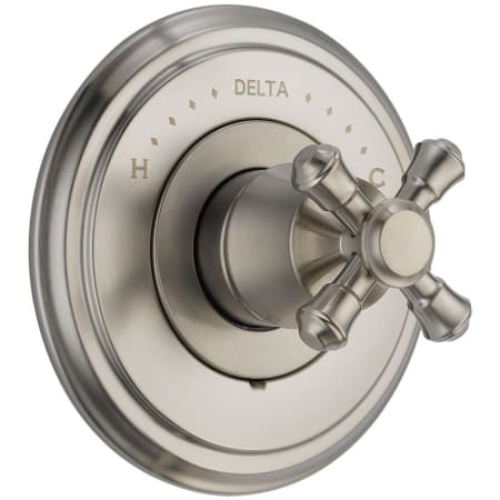 A large image of the Delta T14097-LHP Stainless Finish with Metal Cross Handle