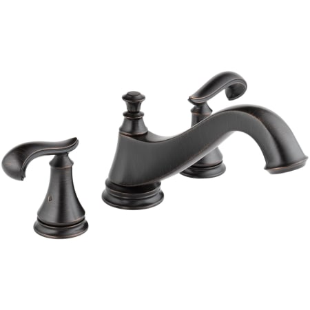 A large image of the Delta T2795-LHP Venetian Bronze Finish with French Curve Handle